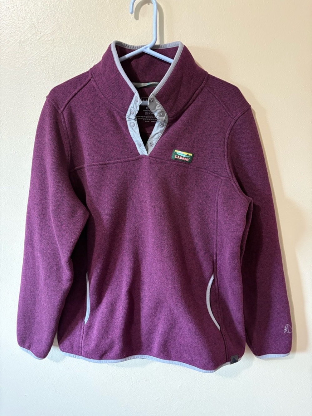 L.L. Bean Snap-Front Fleece Pullover women’s size XL